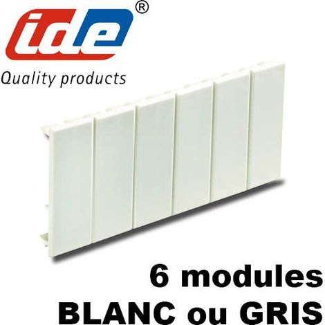 Obturateur 6 modules pour coffret IDE - Couleur - BLANC - Cache 6 modules compatible IDE
