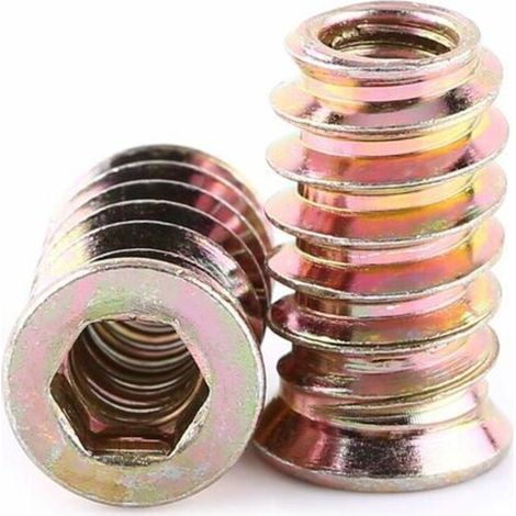 – M6 x 20 mm Sechskantmutter – 100 Stück – Verzinkte Zinklegierung – Selbstschneidendes Gewinde für Hartholz – Einfache Montage – 100 Stück (1/5)