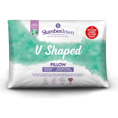 Slumberdown V Shape Pillow, Medium Support, 1 Pack