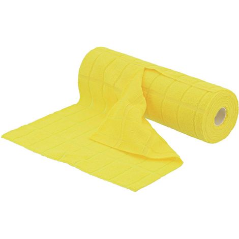 Rolo de 30 paños de microfibra a cuadros de 30 x 30 cm - amarillo - Tendance (1/3)