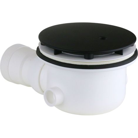 Bonde siphonnée pour receveur de douche avec trou Ø 90 mm avec cache-trou en ABS noir mat CGS ST6590.43NS45 Noir mat (1/5)