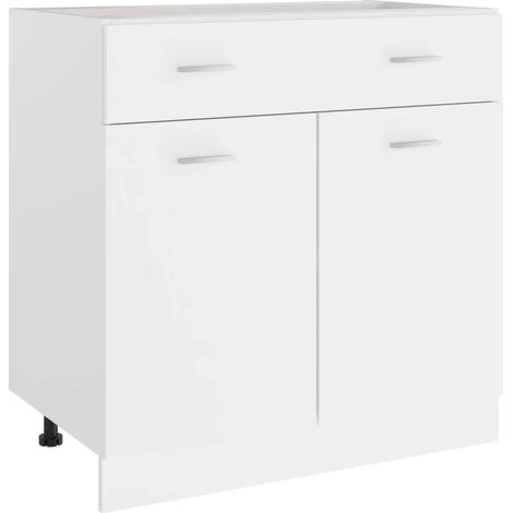 Cajonera moderna de 80 x 46 x 81 cm diseño práctico almacenamiento para cocina madera de ingeniería blanca 020047666 (1/5)