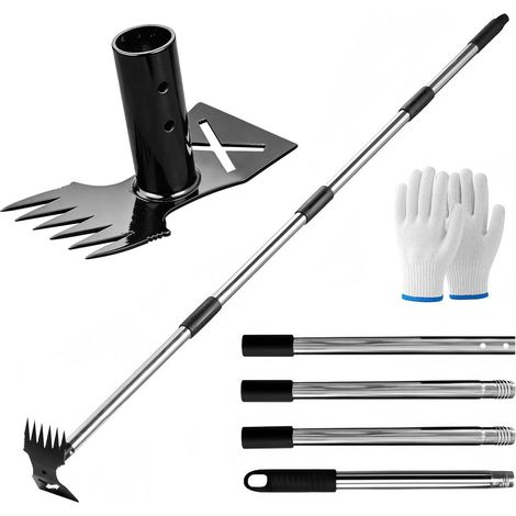 Extracteur de Mauvaises Herbes avec Long Manche de 160 cm, Outil D'arrache-mauvaises Herbes, Outil de Désherbage, Outils de Jardinage Manuel 2 en 1, pour jardin, pelouse, terrasse, espaces verts (1/5)