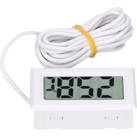 Thermomètre numérique filaire LCD mini électronique mesure température FY13001 blanc (1/5)