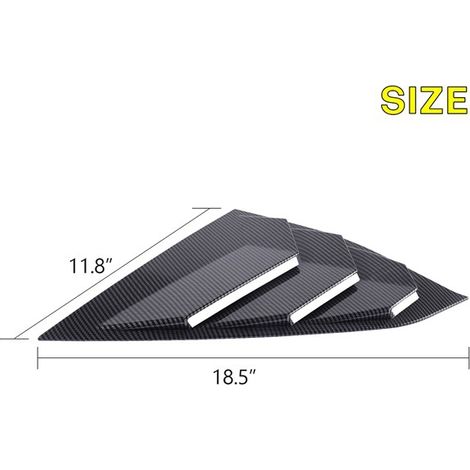 1 pair. Color: Carbon fiber. Material: ABS. Rear quarter window louver decorative cover for automobiles. (1/5)