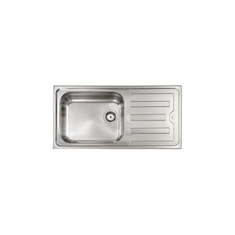 CM 010016SCSSP Cristal Lavello montato su piano 1 vasca Acciaio inox con scolapiatti L 100 cm P 50 cm colore Acciaio inox (1/5)