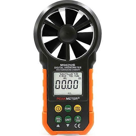 Anémomètre numérique, anémomètre électronique portable à écran LCD rétroéclairé, Guazhuni (MS6252A) (1/5)