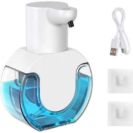 Automatischer Seifenspender 420 ml, Schaumseifenspender, Wandmontage, wasserdicht (IPX5), elektrischer Seifenspender mit Sensor, USB aufladbar, w (1/5)