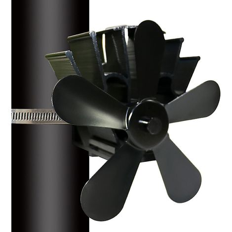 Ensemble d'ustensiles de cuisine : Ventilateur à 5 pales pour poêle à bois, brûleur à bûches et cheminée. (1/4)
