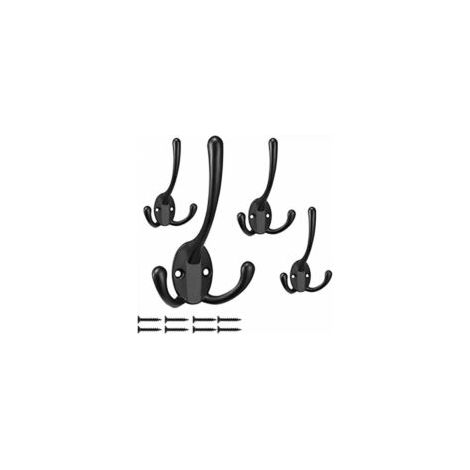 Set di 5 appendiabiti da parete, stile retrò con doppi ganci, adatti per bagno e cucina. - Crezuo