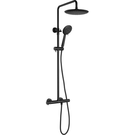 Sapho Solaris - Set doccia termostatico 5, getti, nero opaco WD139B