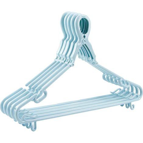 Levemolo 5 pièces Lot de Cintres Coupe Vent Plastique Épais avec Clips Multifonctions pour Serviettes Pantalons et Gilets Adaptés (1/4)
