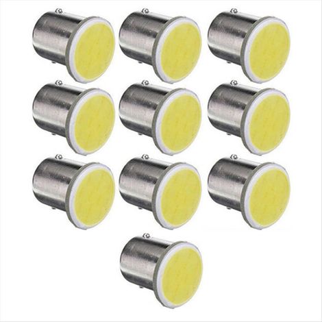 Geeignet für 10er-Packung weiße 1156 BA15S P21W LED-Leuchten, Kfz-kompatibel, 12 SMD-Oberflächenmontage, 12 V