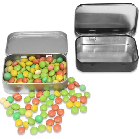 2pcs Boîte en métal, Rectangle avec charnière, Étanche pour rangement, Compact pour voyage, Pour bijoux et bonbons (1/5)