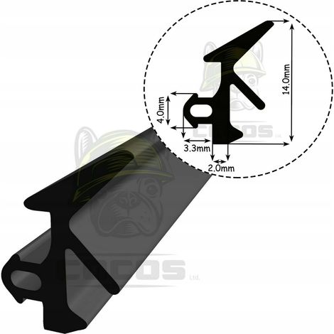 Junta para ventanas de PVC S-185 NEGRO 1m (1/5)