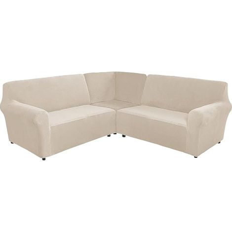 Stretch Velvet Sofa Cover for Corner Sofa, 5 Seater Sofa Cover, Sofa Cover, L Shape, Thick and Washable (1/5)
