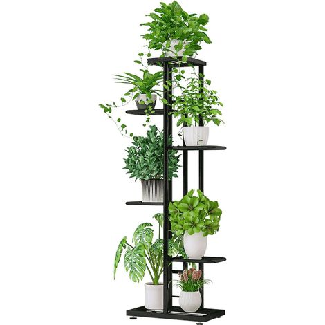 Étagère à 6 niveaux, support à fleurs, échelle à plantes, étagère de rangement robuste
