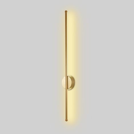 Applique Murale linéaire dorée, Longue Bande en métal avec Abat-Jour en Acrylique, Applique Murale LED Moderne, Lampe d'ambiance de Chevet, Applique Murale décorative Ultra-Fine pour Salon (1/5)