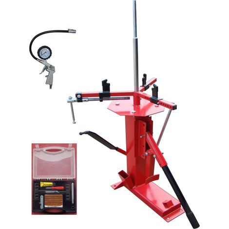 Démonte Pneu manuel Auto Moto jusqu'à 21" + 1 Pistolet de Gonflage + 1 Kit réparation Pneu Tubeless (1/3)