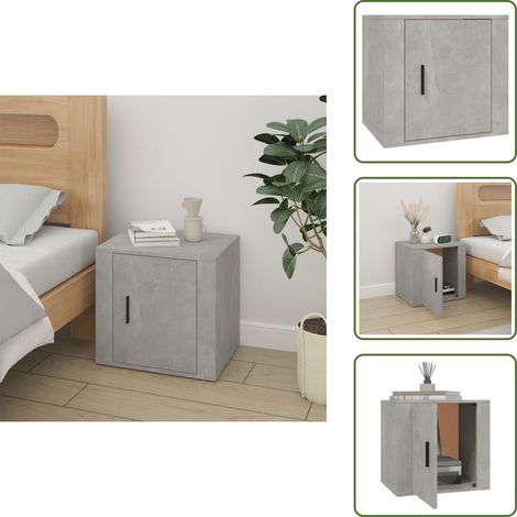 Nachttisch Betongrau 50x39x47 cm - Nachtisch - Nachttisch Grau - Holzwerkstoff Möbel - Wohnzimmermöbel - Schlafzimmermöbel