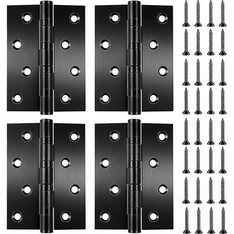 Charniere Porte, Charnières Placards, Charniere Inox, Charnière Acier Inox, Charnières Porte Placard, Charnière Invisible Fenetre Tiroir Jardin Boîte Meubles(100 x 76 x 2 mm) (1/5)