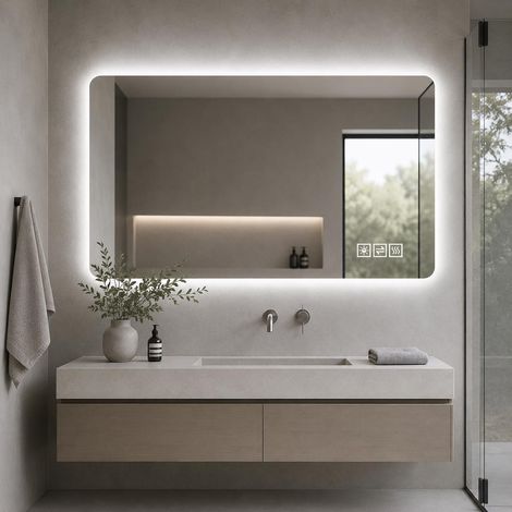 Miroir de salle de bain LED 60120cm Ce produit de haute qualité allie esthétique et fonctionnalité, s'intègre parfaitem
