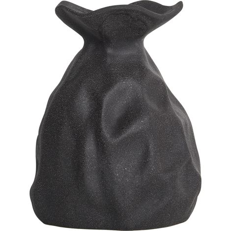 Florero decoración del hogar gres impermeable negro Coontail