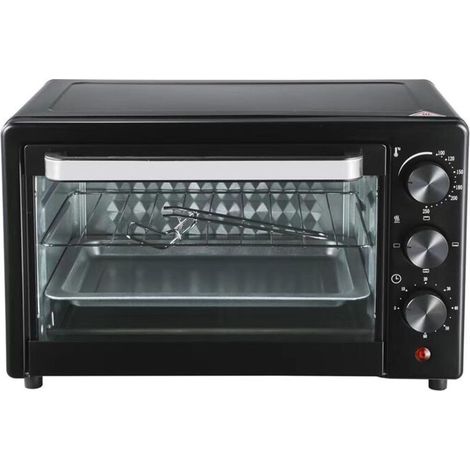 Mini four électrique 25 L – 1000 W – Température 120-250 °C – Minuterie 60 min – Four à pizza pour barbecues et snacks (1/4)
