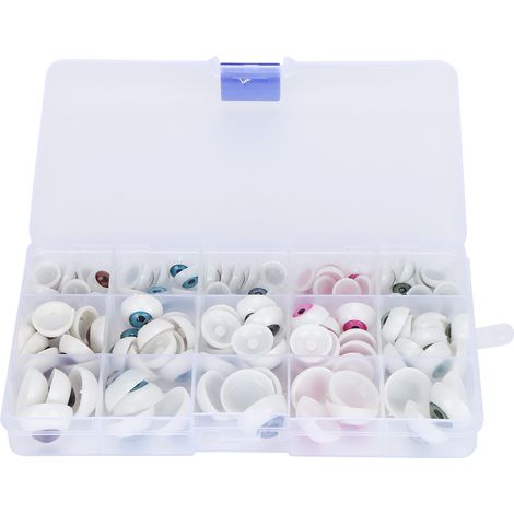120Pcs Doll Eyeballs Half Round Plastic Eyes Colorful DIY Craft Materials Halloween Accessories (1/5)