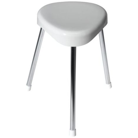 Universal Dreibeinhocker Gestell chrom, Hockerplatte weiß