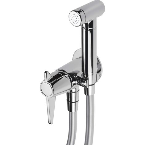Miscelatore bidet a parete in ottone con doccetta finitura cromo - Tevo (1/3)