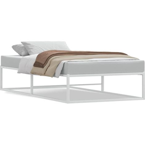 Lit simple,Lit adulte,Cadre de lit sans matelas blanc 90x200 cm métal CFW6387109 (1/5)