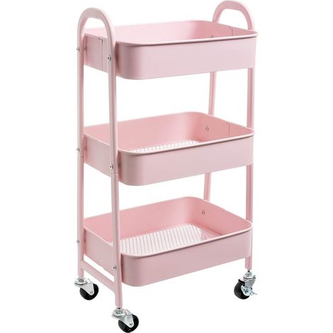 1 Chariot De Rangement, 3 Niveaux, Métal Épaissi, Roues Avec Freins, Pour Cuisine Salle De Bain Bureau (1/5)