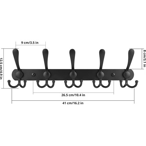 Set mit 2 Handtuchhaken aus Edelstahl, robustes und rostbeständiges Design