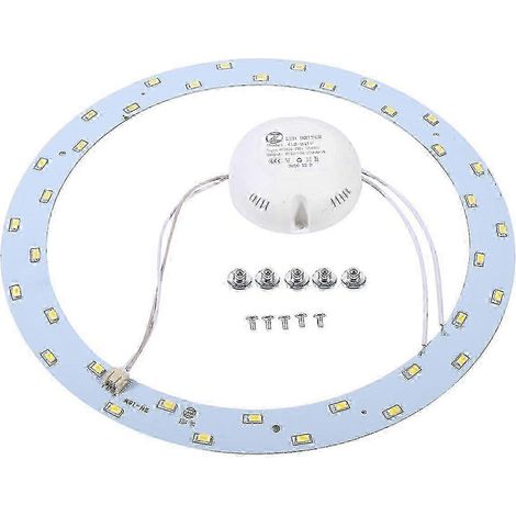 Panneau LED circulaire 18 W 220 V 5730 SMD pour plafonnier rond, ampoule de remplacement blanc chaud