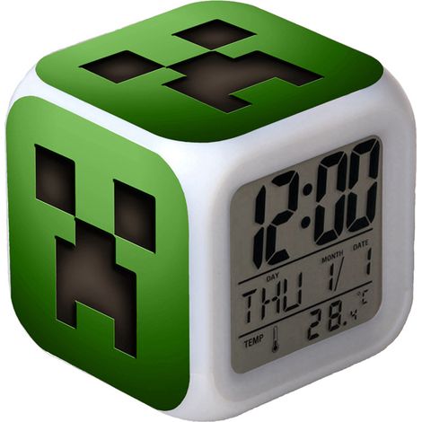 Réveil numérique multifonction Minecraft Édition LED