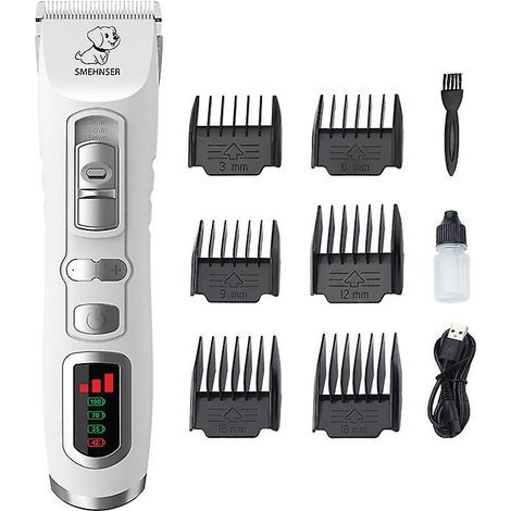 Cortapelos para perros: Cortapelos profesional de 3 modos para perros y gatos con pelo largo y grueso, cortapelos eléctrico recargable inalámbrico con batería de 2200 mAh. (1/5)