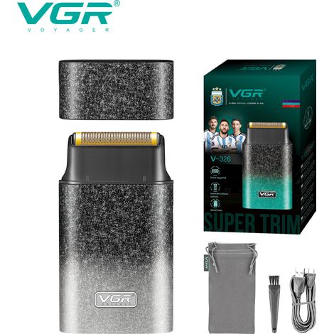 Rasoir électrique (argenté) - Étanche, rechargeable, coque dégradée (1/3)