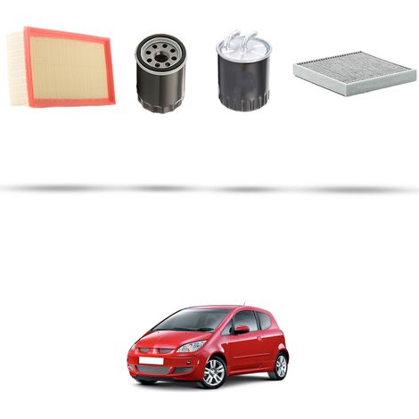 Kit tagliando 4 filtri compatibile con Mitsubshi Colt VI (Z30) 1.5 DiD 50KW Dal 2004