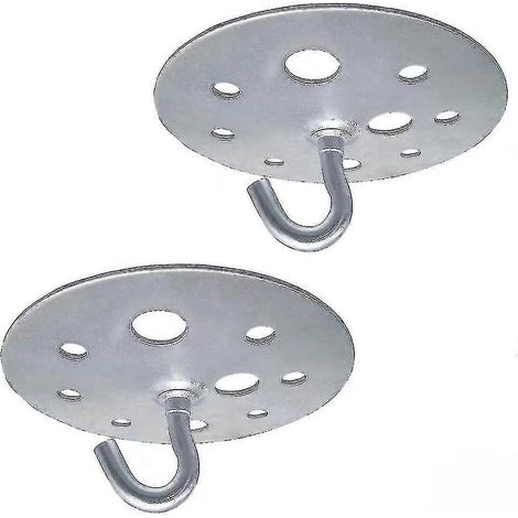 Crochet de plafond à base ronde en métal, 90 mm, robuste, pour lustre, lot de 2. (1/5)