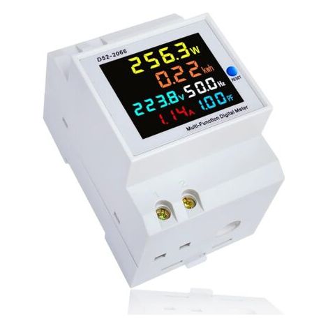 Compteur D'énergie Numérique, Compteur D'électrique Numérique AC 40-300V 100A Compteur Divisionnaire Electrique DIN Mètre Watt KWh Voltmètre Ampèremètre (1/5)