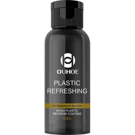Rénovateur plastique nano céramique pour voiture, agent de restauration intérieur/extérieur, revêtement protecteur anti-UV, kit 2 pièces, finition brillante, 500ml, usage professionnel. (1/4)