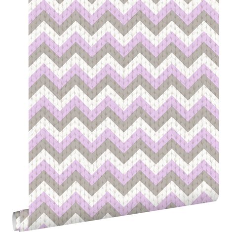 papier peint chevrons taupe et violet - ESTAhome (1/5)