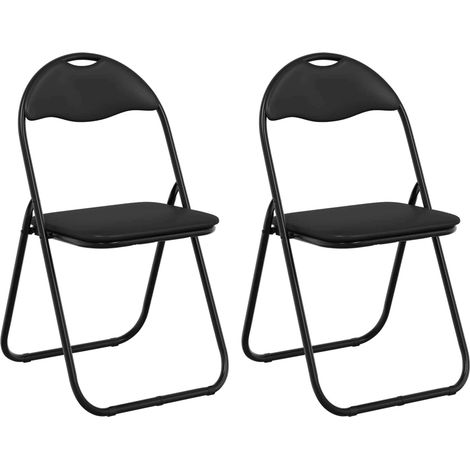 Maison Exclusive - Sedia pieghevole 2 pcs Nero 48 x 43,5 x 81 cm Pelle Sintetica