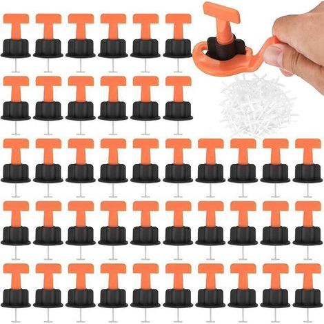 Selbstnivellierende Fliesenkreuze (100+50+1), selbstnivellierende Fliesenkeile, Fliesenverlegehilfen mit Schraubenschlüssel, wiederverwendbare Fliesenverlegewerkzeuge (1/4)