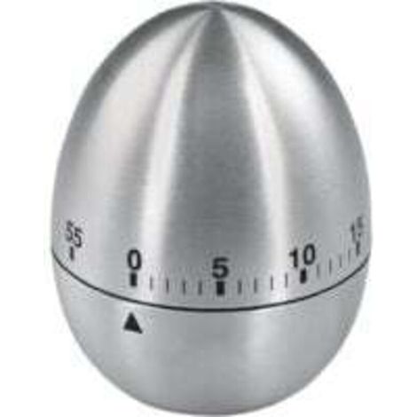 Minuteur à œuf (avec fonction minuterie, sablier, en acier inoxydable) Argent (1/4)