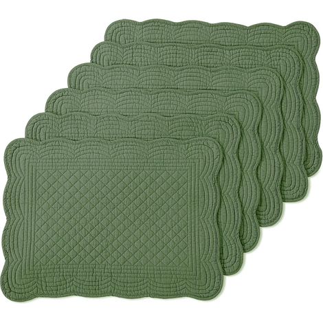 Set mit 6 waschbaren, gesteppten Platzsets aus 100 % Baumwolle für Küchen- und Esstische (1/5)