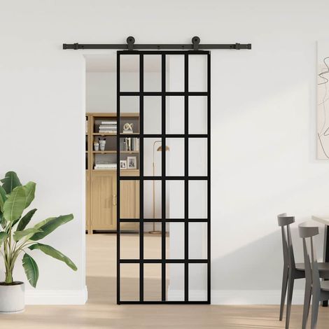 Maison Exclusive - Schiebetür mit Beschlag 76x205 cm ESG-Glas & A