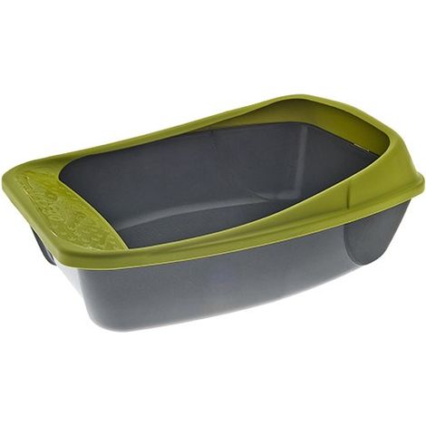 Litière plastique pour chat VIRGO modèle complet avec bac et bord légèrement surélevé (1/2)