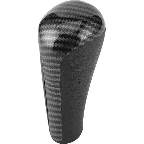Manette de levier de vitesse en fibre de carbone, accessoire auto compatible Peugeot 206 207 208 307 308 408, pommeau de changement de rapport, motif carbone, intérieur véhicule, remplacement direct. (1/3)
